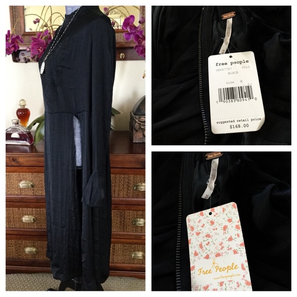 Free People Black New Day Embroidered Tunic.  NWT. - Picture 5 of 8
